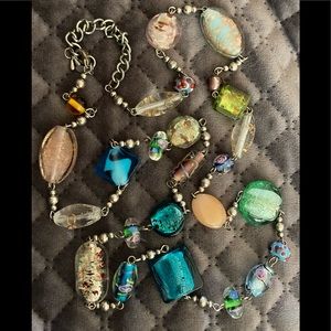 Premier Designs Glass Foil Lampwork Bead Necklace